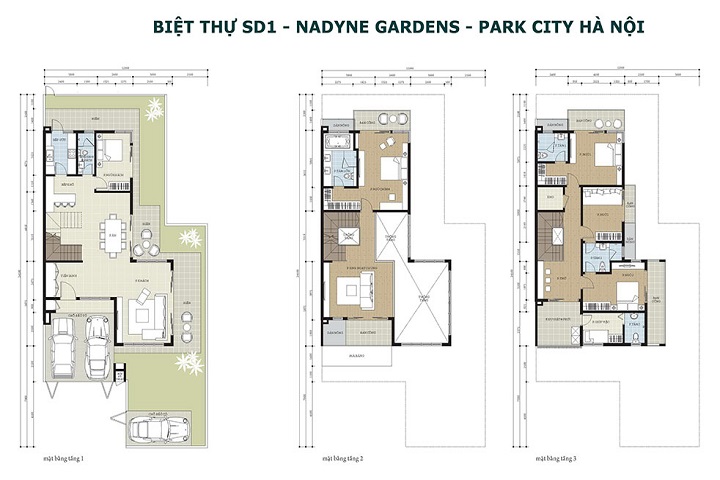 Biệt thự song lập Nadyne Parkcity được thiết kế cao 3 tầng Biet-thu-nadyne-parkcity-hanoi
