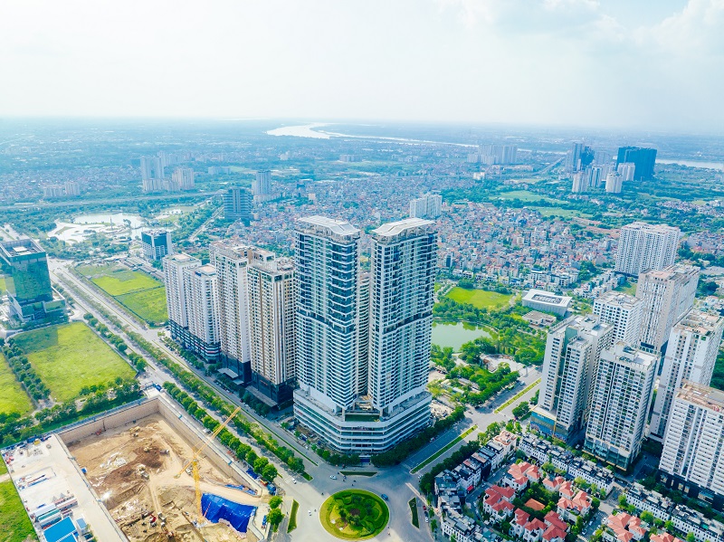 Tiến độ thực tế chung cư Han Jardin N01T6 và N01T7 Ngoại Giao Đoàn