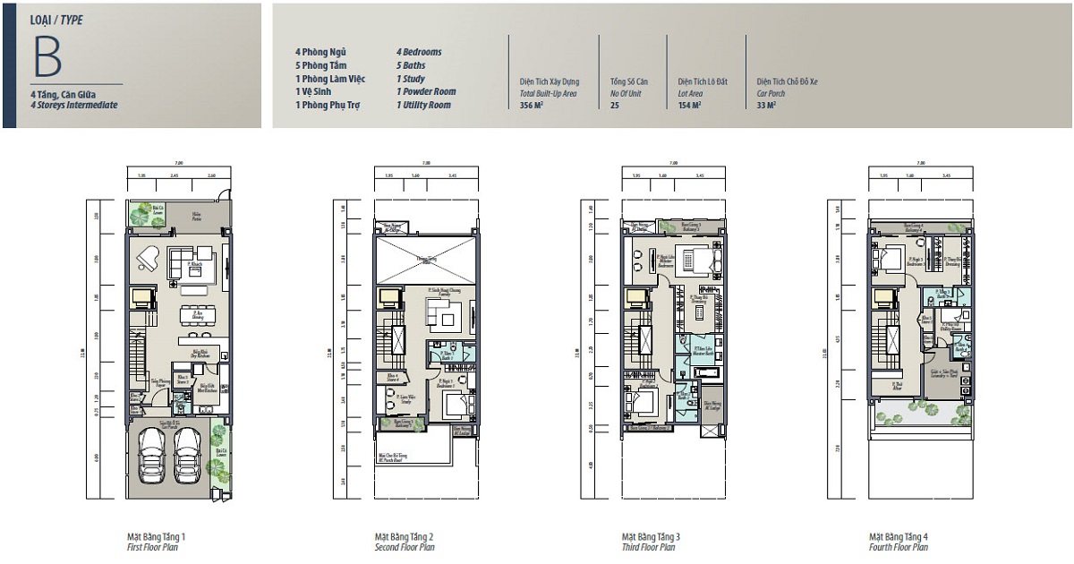 Mẫu thiết kế loại B liền kề The Mansions ParkCity hanoi Mẫu thiết kế loại B liền kề The Mansions ParkCity hanoi