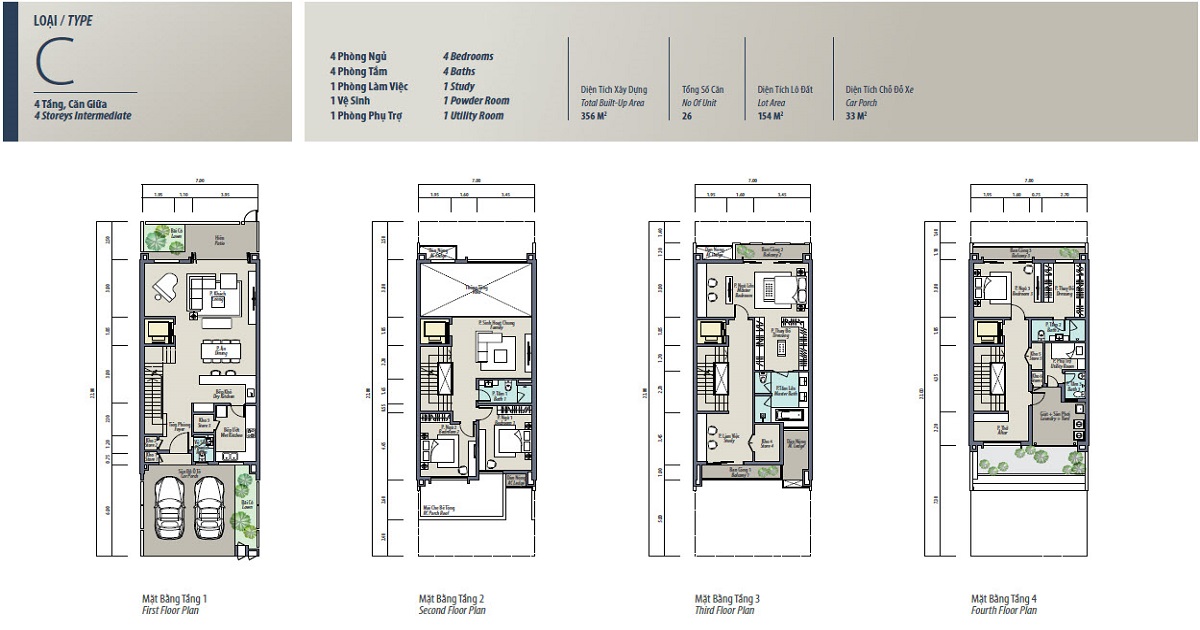 Mẫu thiết kế loại C Biệt thự mansions Park City Hà Đông Mẫu thiết kế loại C Biệt thự mansions Park City Hà Đông