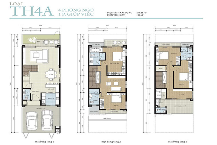 Liền kề tiểu khu Nadyne ParkCity Hà Nội loại TH4a Mau thiet ke lien ke th4a khu nadyne parkcity hanoi