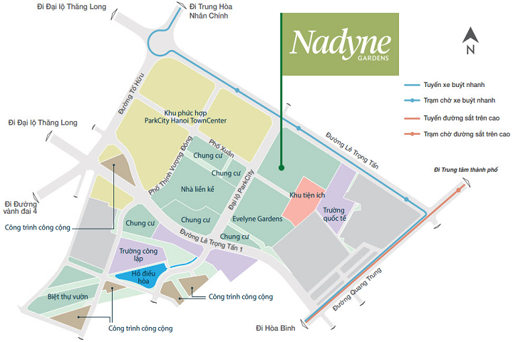 Vị trí quy hoạch tiểu khu Nadyne Parkcity Hanoi Vị trí quy hoạch tiểu khu Nadyne Parkcity Hanoi