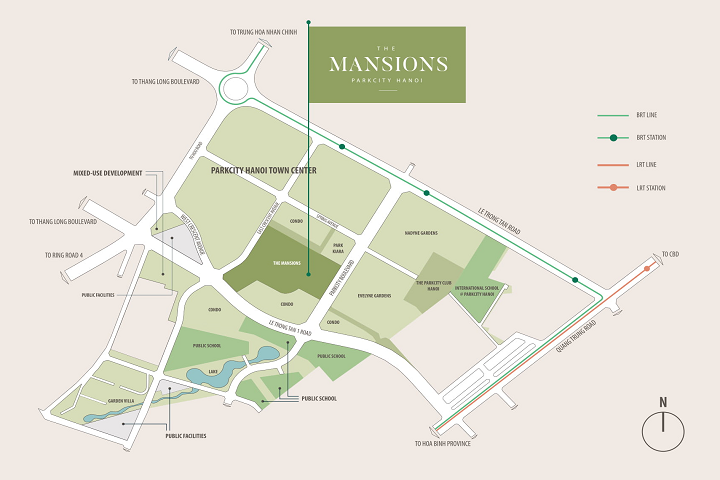 Vị trí tiểu khu The Mansions Parkcity Hanoi Vị trí tiểu khu The Mansions Parkcity Hanoi